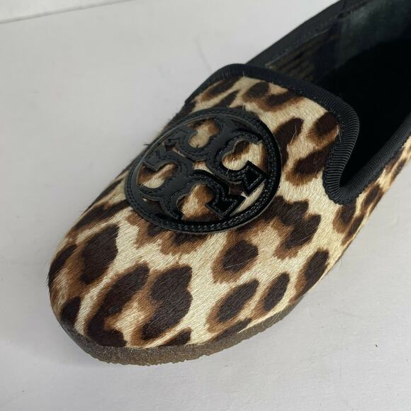 Tory Burch Billy Hair Calf Leopard Print Flats Shoes NIB Size 5 - Picture 8 of 10